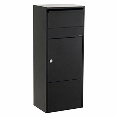 QUALARC Allux 800 Galvanized Steel Locking Mail Parcel Box, Black ALX-800-BK